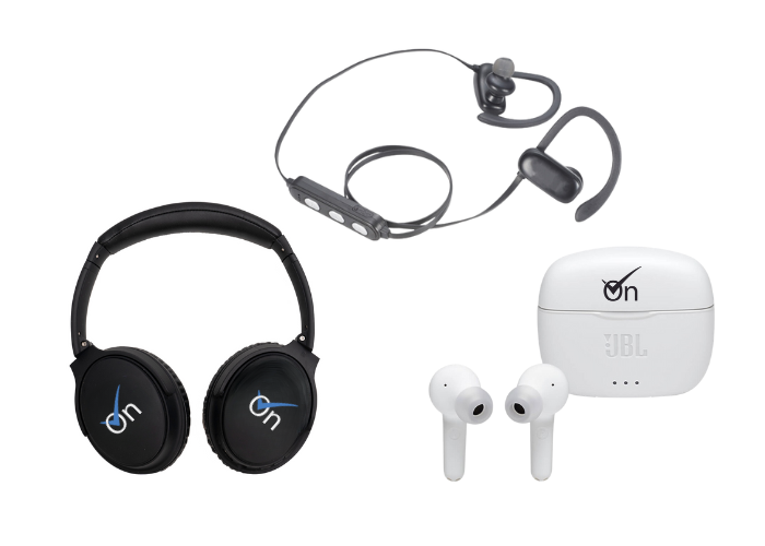 branded earbuds and headphones as promotional items