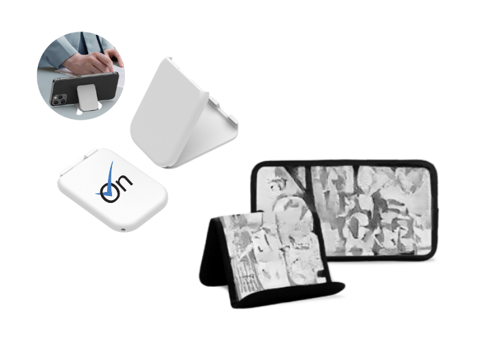 companies use branded phone stands are event giveaways