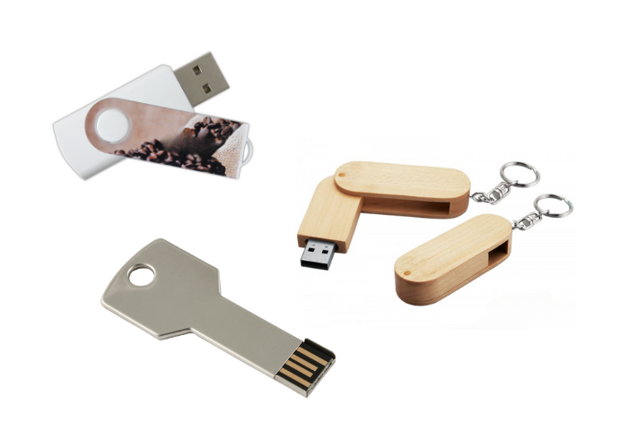 decorated usb drives are popular giveaways for tech companies