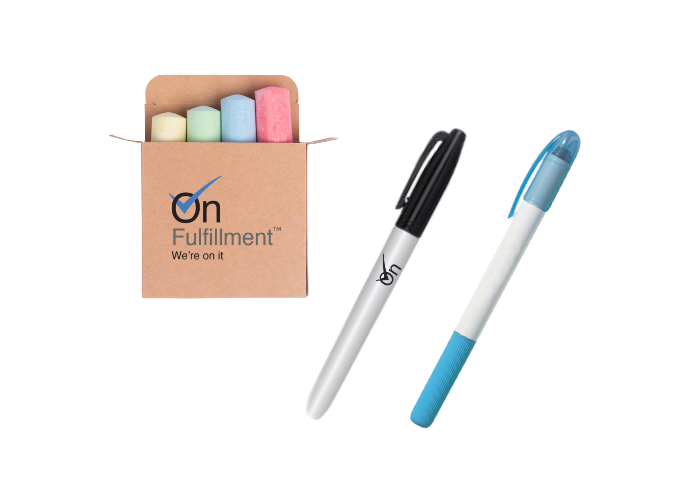 other writing instruments like chalk, sharpies and highlighters can be branded
