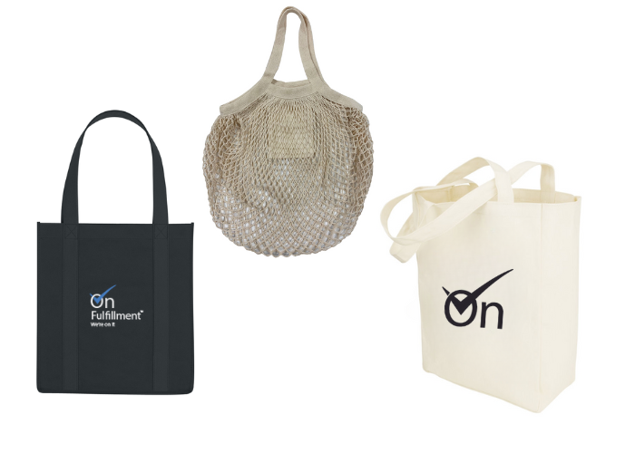 tote bags can help carry promotional items at tradeshows